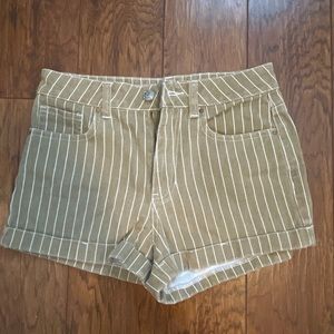 Pacsun Beige Stripped Mom Jean Shorts